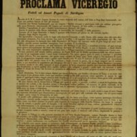 Proclama del viceré di Sardegna 