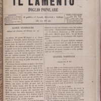 Il Lamento, foglio popolare di Cagliari, n. 14, anno 2, p. 1