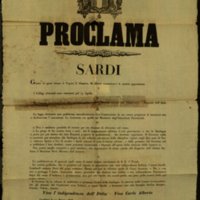 Proclama ai Sardi di annuncio delle prime elezioni per la Camera dei deputati