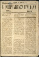 Giorn.0048-1^-^^-^Indipendenza italiana, L'.^179   1849-02-13_[p.1] -- A. 1, p.183 [=181].jpeg