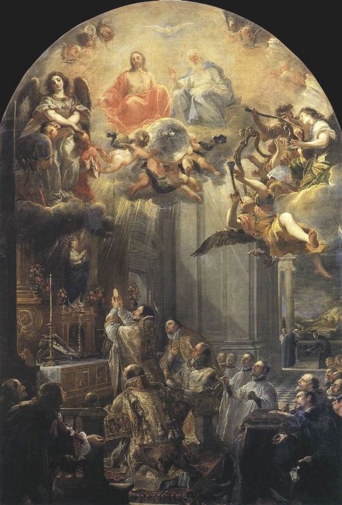 La fondazione dell'Ordine trinitario, olio su tela di Juan Carreño de Miranda (1666), Museo del Louvre.