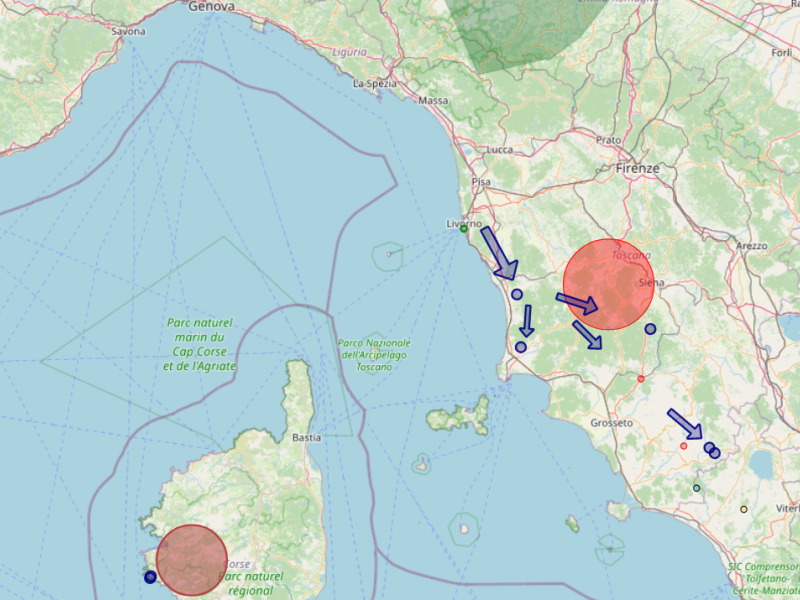 Dispersione maniotta in Toscana