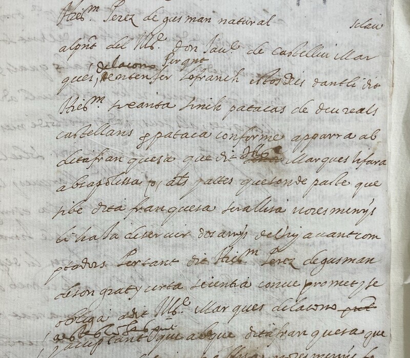 Accordo di taglia tra don Jaume di Castelvì e il suo schiavo Hieronim Perez de Gusman